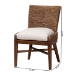 bali & pari Ridley Seagrass Dining Chair with Mahogany Wood Frame - Coastal Accent Chair with Woven Square Back and Cushioned Seat for Dining Room or Kitchen, Brown Wash - MD-39833 Ridley-Brown Wash-Cushion-DC