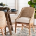 bali & pari Jasper Seagrass Dining Chair with Mahogany Wood Frame - Coastal Accent Chair with Woven Wingback and Cushioned Seat for Dining Room or Kitchen, Whitewash - MD-39836 Jasper-White Wash-Cushion-DC