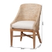 bali & pari Jasper Seagrass Dining Chair with Mahogany Wood Frame - Coastal Accent Chair with Woven Wingback and Cushioned Seat for Dining Room or Kitchen, Whitewash - MD-39836 Jasper-White Wash-Cushion-DC