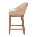 bali & pari Jasper Seagrass Counter Stool with Mahogany Wood Frame - Coastal Seating with Woven Wingback and Cushioned Seat for Kitchen Island or Breakfast Bar, Whitewash - MD-39837 Jasper-White Wash-Cushion-CS