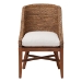 bali & pari Jasper Seagrass Dining Chair with Mahogany Wood Frame - Coastal Accent Chair with Woven Wingback and Cushioned Seat for Dining Room or Kitchen, Brown Wash - MD-39836 Jasper-Brown Wash-Cushion-DC