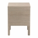 bali & pari Juniper Grasscloth Nightstand with Scalloped Base - Woven Texture 2-Drawer Bedside Table with Gold Ring Pulls, Accent Bedroom Storage Furniture - Juniper-Scalloped-Beige-NS