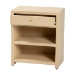 bali & pari William Grasscloth 1-Drawer Nightstand with Open Shelves - Woven Texture Bedside Table with Gold Knob, Modern Coastal Accent Table for Bedroom - William-Light Brown-Woven Grasscloth-NS