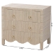 bali & pari Umika Grasscloth Nightstand with Scalloped Base - 3-Drawer Accent Chest with Gold Ring Pulls, Bedroom Storage Table or Side Cabinet - Umika-Scalloped-Beige-Grasscloth-NS