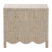 bali & pari Umika Grasscloth Nightstand with Scalloped Base - 3-Drawer Accent Chest with Gold Ring Pulls, Bedroom Storage Table or Side Cabinet - Umika-Scalloped-Beige-Grasscloth-NS