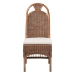 bali & pari Raya Natural Rattan Dining Chair - Handcrafted Wicker Accent Chair with High Arched Back and Cushioned Seat, Boho Coastal Seating for Dining Room or Kitchen - Raya-Light Brown Rattan-Cushion-DC