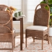 bali & pari Raya Natural Rattan Dining Chair - Handcrafted Wicker Accent Chair with High Arched Back and Cushioned Seat, Boho Coastal Seating for Dining Room or Kitchen - Raya-Light Brown Rattan-Cushion-DC