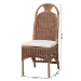 bali & pari Raya Natural Rattan Dining Chair - Handcrafted Wicker Accent Chair with High Arched Back and Cushioned Seat, Boho Coastal Seating for Dining Room or Kitchen - Raya-Light Brown Rattan-Cushion-DC