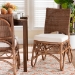 bali & pari Rivan Natural Rattan Dining Chair - Handcrafted Wicker Accent Chair with Woven Back and Cushioned Seat, Boho Coastal Seating for Dining Room or Kitchen - Rivan-Light Brown Rattan-Cushion-DC