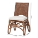 bali & pari Rivan Natural Rattan Dining Chair - Handcrafted Wicker Accent Chair with Woven Back and Cushioned Seat, Boho Coastal Seating for Dining Room or Kitchen - Rivan-Light Brown Rattan-Cushion-DC