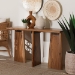 bali & pari Caruso Suar Wood Console Table - Live Edge Statement Table for Entryway or Living Room - Chen-Natural/Wooden-Console Table-KD-Box