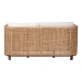 bali & pari Edda Natural Rattan Sofa with Upholstered Cushions - Coastal Style 3-Seater Couch for Living Room or Sunroom - Edda-Natural-Rattan/Wooden-Cushion-Sofa