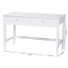 Baxton Studio Roni Writing Desk with Drawers - Modern Cottage Style Desk with Scalloped Detailing for Home Office or Vanity, White - Roni-White-Desk