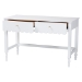 Baxton Studio Roni Writing Desk with Drawers - Modern Cottage Style Desk with Scalloped Detailing for Home Office or Vanity, White - Roni-White-Desk