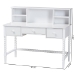 Baxton Studio Archwood Writing Desk with Hutch - 3-Drawer Wood Desk with Bobbin Design for Home Office or Bedroom Workspace, White - Spindle-White-Desk
