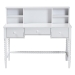 Baxton Studio Archwood Writing Desk with Hutch - 3-Drawer Wood Desk with Bobbin Design for Home Office or Bedroom Workspace, White - Spindle-White-Desk