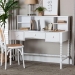 Baxton Studio Archwood Writing Desk with Hutch - 3-Drawer Wood Desk with Bobbin Design for Home Office or Bedroom Workspace, White - Spindle-White-Desk