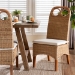 bali & pari Dyna Natural Rattan Dining Chair - Handwoven Wicker Side Chair with Removable Cushion and Loop Backrest, Boho Coastal Seating for Dining Room or Kitchen - Dyna-Natural Wild-Wood/Rattan-Cushion-DC