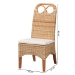 bali & pari Dyna Natural Rattan Dining Chair - Handwoven Wicker Side Chair with Removable Cushion and Loop Backrest, Boho Coastal Seating for Dining Room or Kitchen - Dyna-Natural Wild-Wood/Rattan-Cushion-DC