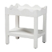 bali & pari Sebastian Grasscloth Scalloped End Table - 2-Tier Accent Table with Open Shelf Storage for Living Room, Bedroom, or Entryway, White