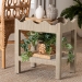 bali & pari Sebastian Grasscloth Scalloped End Table - 2-Tier Accent Table with Open Shelf Storage for Living Room, Bedroom, or Entryway, Beige - Sebastian 2 Tier-Beige-End Table