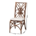 bali & pari Brama Natural Rattan Dining Chair with Decorative Backrest and Cushioned Seat, Boho Coastal Style Seating for Dining Room or Kitchen - Brama-Light Brown Rattan-Cushion-DC