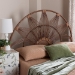 bali & pari Jasmine Natural Rattan Headboard with Sunburst Design - Boho Coastal Style Standalone Headboard, Light Brown, King - Jasmine-Light Brown Rattan-King-HB