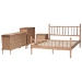 Baxton Studio Laurent Bamboo-Style 4-Piece Bedroom Set - Spindle Platform Bed with Matching Dresser, Chest, and Nightstand, Cottage Farmhouse Style, Queen - Candis-Beech-Queen 4PC Bedroom Set