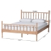 Baxton Studio Laurent Platform Bed - Spindle Bed Frame with Bamboo-Style Turned Posts, Cottage Farmhouse Bedroom Furniture, Queen - MG0258-Beech-Queen