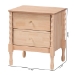 Baxton Studio Laurent Nightstand - 2-Drawer Bedside Table with Bamboo-Style Turned Legs, Cottage Farmhouse End Table for Bedroom - MG9017-Beech-2DW-NS