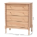 Baxton Studio Laurent Chest - 4-Drawer Bedroom Organizer with Bamboo-Style Turned Legs, Cottage Farmhouse Storage Cabinet for Clothing or Linens - MG9017-Beech-4DW-Chest