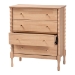 Baxton Studio Laurent Chest - 4-Drawer Bedroom Organizer with Bamboo-Style Turned Legs, Cottage Farmhouse Storage Cabinet for Clothing or Linens - MG9017-Beech-4DW-Chest