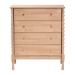 Baxton Studio Laurent Chest - 4-Drawer Bedroom Organizer with Bamboo-Style Turned Legs, Cottage Farmhouse Storage Cabinet for Clothing or Linens - MG9017-Beech-4DW-Chest