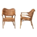 bali & pari Tara 2-Piece Natural Rattan Dining Chair - Handwoven Wicker Armchair with Curved Backrest, Boho Coastal Seating - Tara-Brown Rattan/Natural-DC