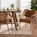 bali & pari Tara 2-Piece Natural Rattan Dining Chair - Handwoven Wicker Armchair with Curved Backrest, Boho Coastal Seating - Tara-Brown Rattan/Natural-DC