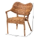 bali & pari Tara 2-Piece Natural Rattan Dining Chair - Handwoven Wicker Armchair with Curved Backrest, Boho Coastal Seating - Tara-Brown Rattan/Natural-DC