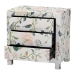 Baxton Studio Connery Floral  End Table - 3-Drawer Decorative Accent Storage Cabinet - JY25A010-Floral Printed Canvas-Wooden-ET