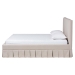Baxton Studio Astin Platform Bed with Pleated Skirt- Fabric Upholstered Bed Frame with Panel Headboard, Queen - CF0022-5-Pleated Beige-Queen