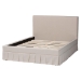 Baxton Studio Astin Platform Bed with Pleated Skirt- Fabric Upholstered Bed Frame with Panel Headboard, Queen - CF0022-5-Pleated Beige-Queen