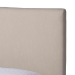 Baxton Studio Astin Platform Bed with Pleated Skirt- Fabric Upholstered Bed Frame with Panel Headboard, Queen - CF0022-5-Pleated Beige-Queen