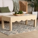 bali & pari Mason Natural Grasscloth Coffee Table - Rectangular Accent Table with Scalloped Apron, Modern Coastal Living Room Centerpiece - Lucas-Faux Raffia-Coffee Table