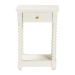 Baxton Studio Terentia Nightstand with Bobbin Legs - 1-Drawer Bedroom Side Table with Storage Shelf, White - KL-1757-1 DRW-White/Wooden-NS