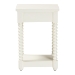 Baxton Studio Terentia Nightstand with Bobbin Legs - 1-Drawer Bedroom Side Table with Storage Shelf, White - KL-1757-1 DRW-White/Wooden-NS