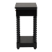 Baxton Studio Terentia Nightstand with Bobbin Legs - 1-Drawer Bedroom Side Table with Storage Shelf, Black - KL-1757-1 DRW-Black/Wooden-NS