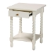 Baxton Studio Niklas Nightstand with Twisted Legs - 1-Drawer Bedroom Side Table with Storage Shelf, White - KL-1734-Niklas-White/Wooden-NS