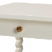 Baxton Studio Niklas Nightstand with Twisted Legs - 1-Drawer Bedroom Side Table with Storage Shelf, White - KL-1734-Niklas-White/Wooden-NS