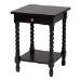 Baxton Studio Niklas Nightstand with Twisted Legs - 1-Drawer Bedroom Side Table with Storage Shelf, Black