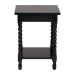 Baxton Studio Niklas Nightstand with Twisted Legs - 1-Drawer Bedroom Side Table with Storage Shelf, Black - KL-1734-Niklas-Black/Wooden-NS
