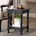 Baxton Studio Niklas Nightstand with Twisted Legs - 1-Drawer Bedroom Side Table with Storage Shelf, Black - KL-1734-Niklas-Black/Wooden-NS