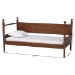 Baxton Studio Gianetta Wooden Daybed with Spindle Posts - Classic Cottage-Style Bed Frame with Guardrail Back, Solid Wood Day Bed for Guest Room or Kids Bedroom, Twin - MG0257-1-Walnut-Twin Daybed